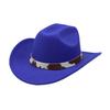 Xiyin's new felt hat, western cowboy hat, autumn and winter unisex Tibetan-style leather belt rolled-brim cowboy hat
