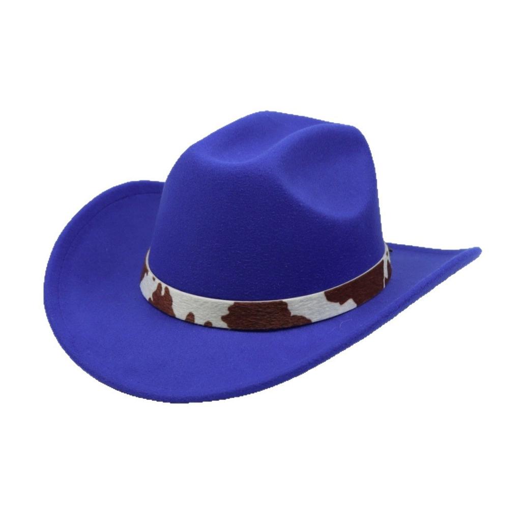 Xiyin's new felt hat, western cowboy hat, autumn and winter unisex Tibetan-style leather belt rolled-brim cowboy hat