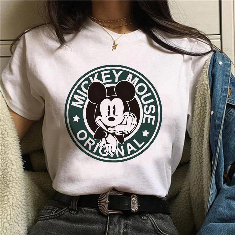 Disney T-shirt Gothic Fashion Mickey T-shirt Minnie Mouse Print Casual T-shirt Women's Kawaii T-shirt Kawaii Loose Clothing
