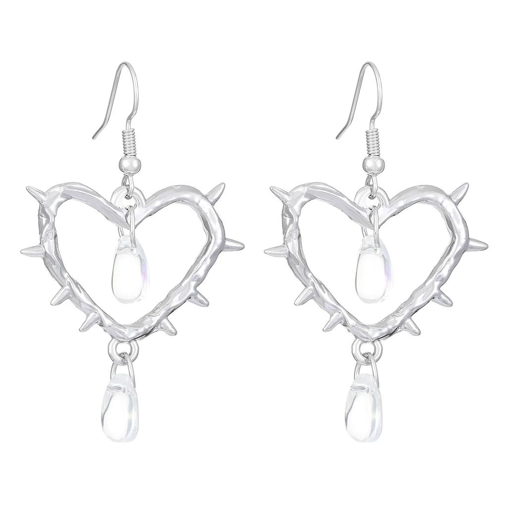 Trend Cross Black Heart Shaped Pendant Earrings Set  Luxury Quality Jewelry Birthday Gift