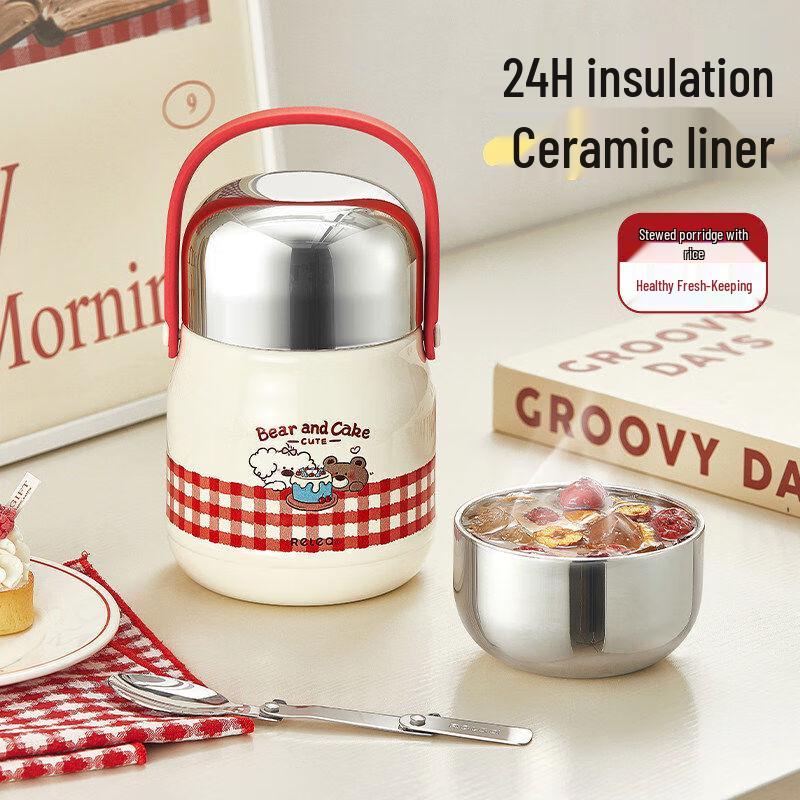 

PURE LIFE 800ml Portable Stainless Steel Food Jar - Red Velvet Puppy