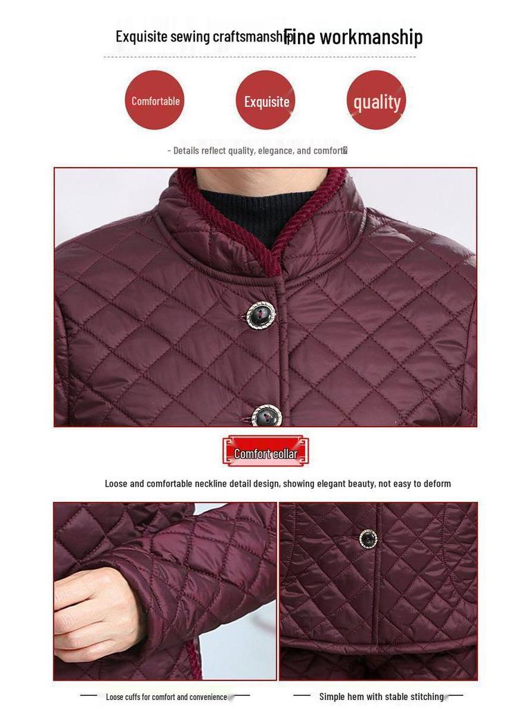 Warm Velvet Cotton Suit for Mom and Grandma: Autumn/Winter Three-Piece Set for Mature Women