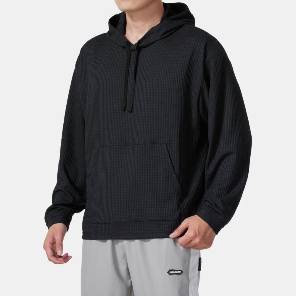 Under Armour Sudadera con capucha Rival Waffle Color sólido Corte holgado Jersey Manga larga Sudadera Hombre sudaderas Negro 1383108-001