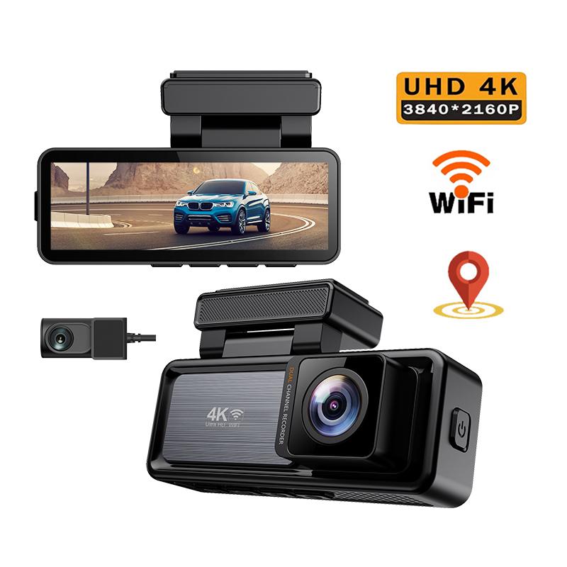 4K 2160P 3.2Inch WIFI GPS Night Vision Dual Cams Mini Hidden Car DVR Camera Dash Cam Front and Rear AHD Parking Monitor for Car