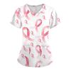 V-Neck Short Sleeve Nursing Scrub Top Women Fashionable Casual Workwear With 3D Print Design Slim Fit 2025 Collection
