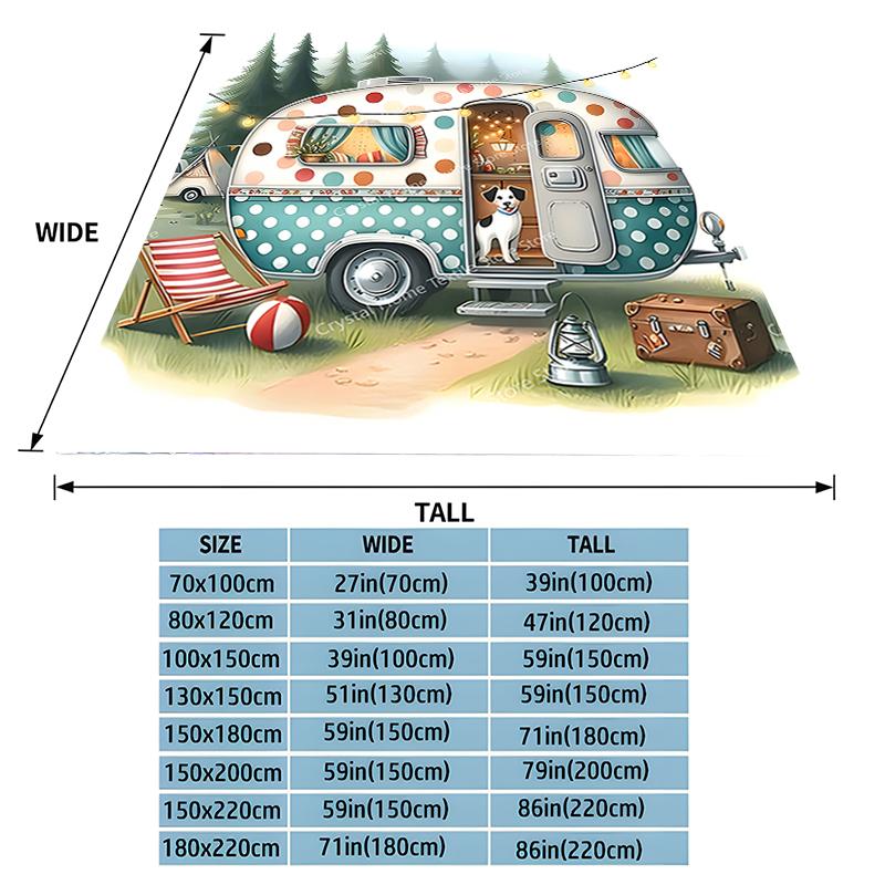 Traffic Series Camper Van Soft Flannel Blanket,Keep Warm Throw Blanket Comfortable Blanket for Picnic Bed Sofa Home Bedroom Kids