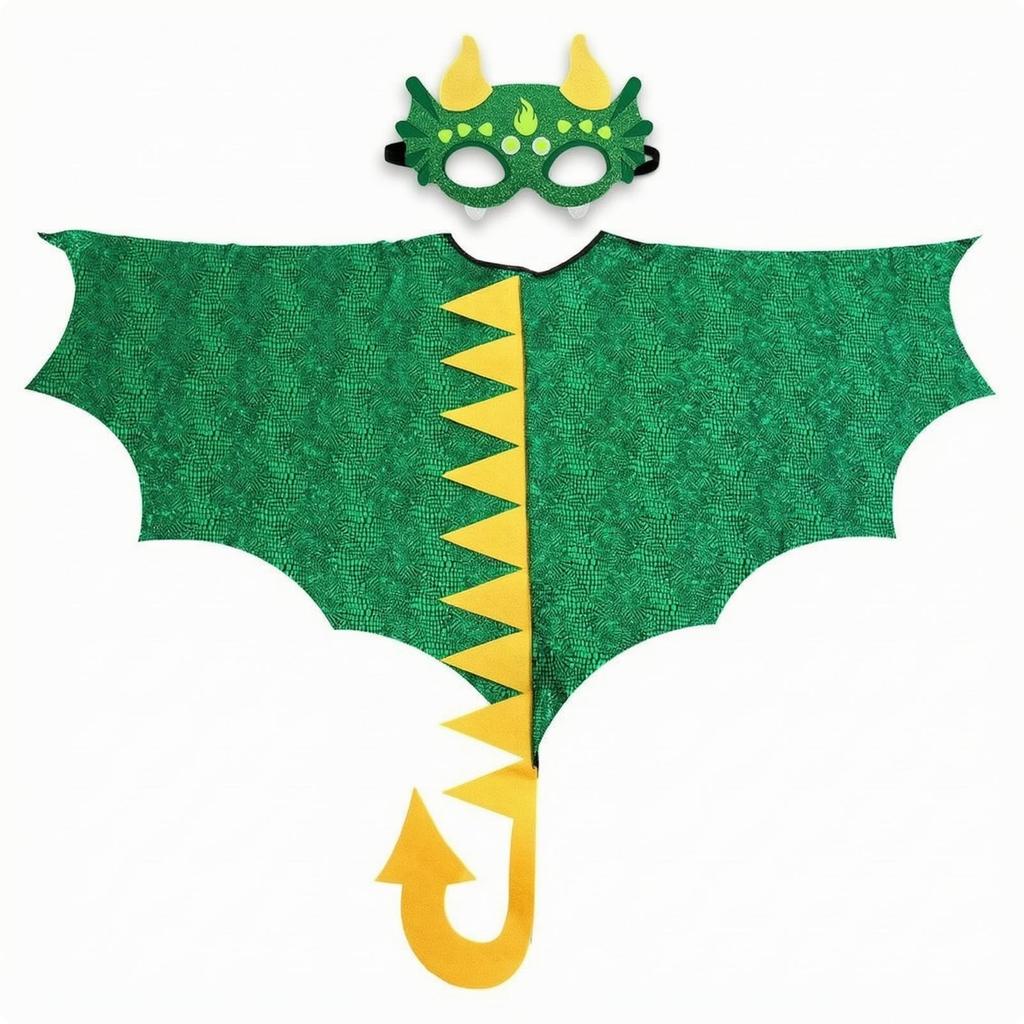 Dinosaur Cape Shiny Costume with Mask Sparkling for Halloween, Kids