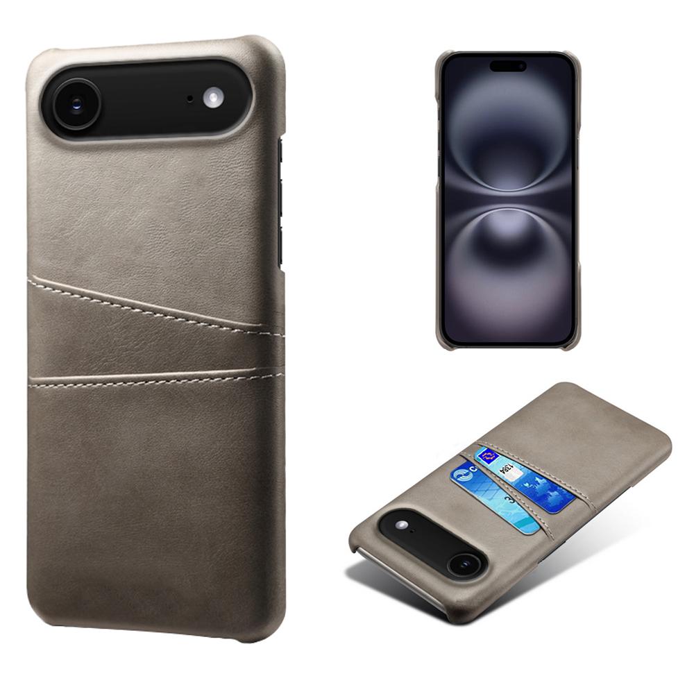 For iPhone Air Case Dual Card Slots PU Leather + Hard PC Phone Cover