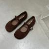 Retro Flat Bottom Shallow Mouth Single Shoes Women's 2025 Autumn New Models with Skirts Doudou Shoes Soft Sole Word with Mary Jane Shoes