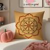 Sacred Religious Symbol DDharmacakra Cushion Cover Pillowcase Short Plush Invisible zipper Room Sofa Cushion Cover
