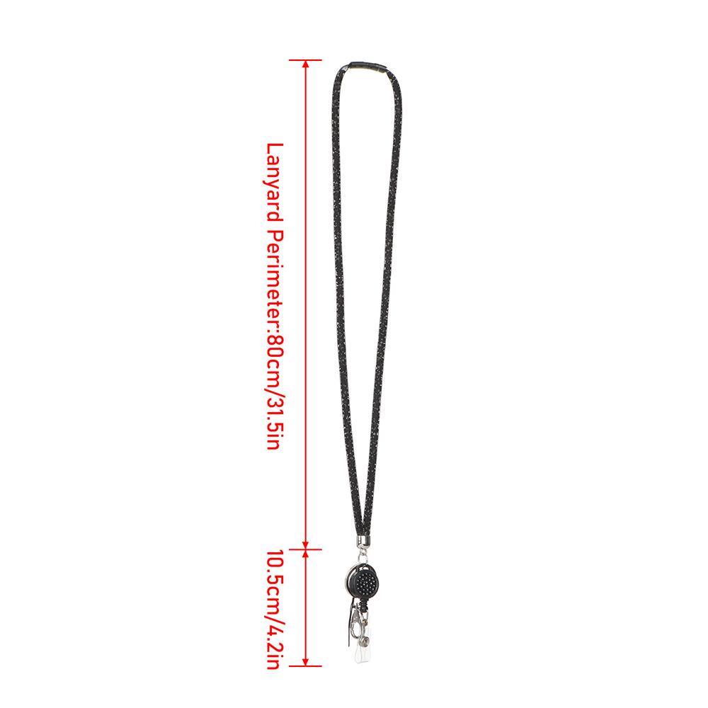 Ausziehbarer Ausweishalter Schlüsselanhänger Kartenhalter Bling Kristall Sicherheitsverschluss Ausweishalter ID-Karten Lanyard Nackenband