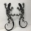 2Pc Iron Gecko Decorative Wall Decoration, Metal Lizard Wall Decoration, Indoor and Outdoor Decoration, Unique Home and Garden Reptile Decoration
