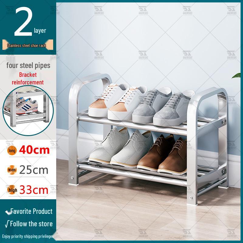 Stainless Steel Multi-layer Shoe Rack for Home or Dorm - Dustproof Storage Cabinet