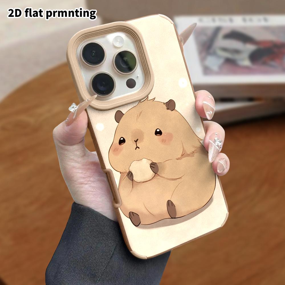 Phone Case: Lambskin 2D Flat Samsung Galaxy A34 A35 M05 M06 S20 S22 S21 FE Plus 5G Protective Case, Cute Capybara, Christmas and Halloween Gift
