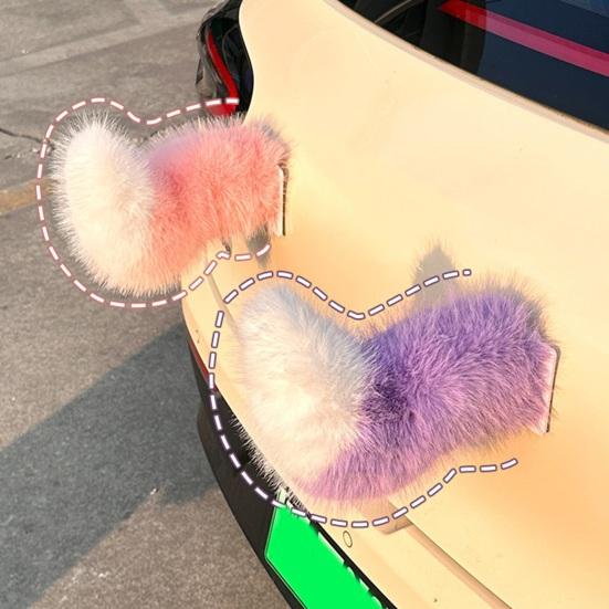 Electric Wagging Tail for Car USB Rechargeable Fox Tail Decoration with Remote Control
