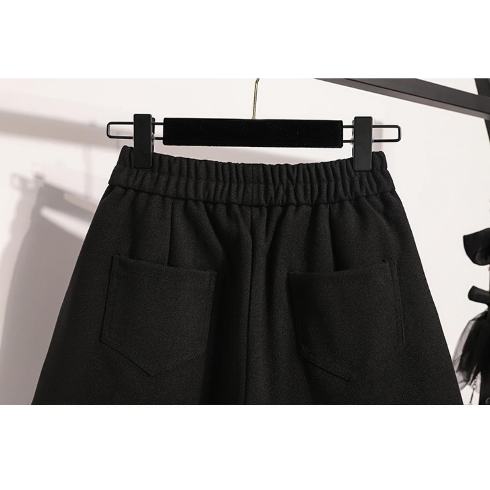 DIMANAF Plus Size 2025 New Winter Women Shorts Pants Thick Loose Casual Short Pants Elastic Waist Fashion Lady