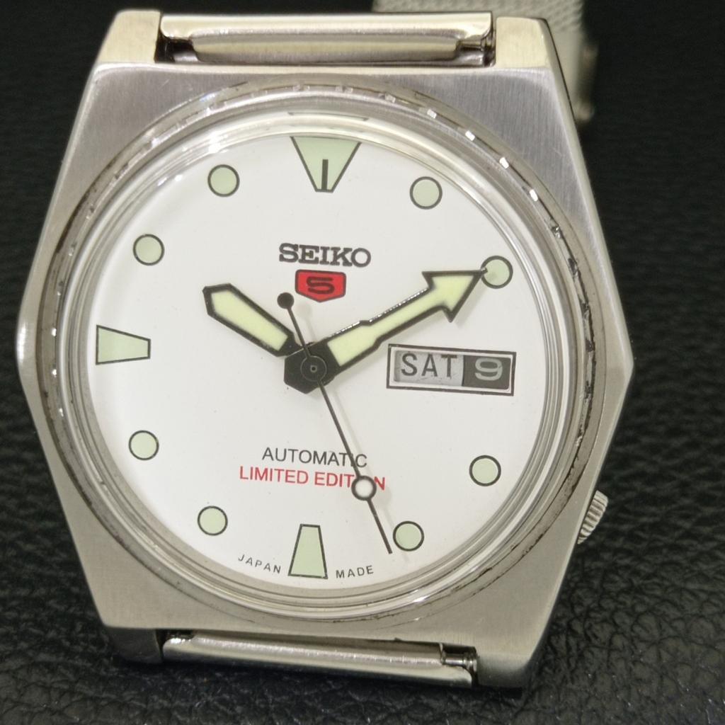 VINTAGE SEIKO 5 AUTOMATIC 6119B JAPAN MENS WHITE COLOR DIAL WATCH a702360-5 R124-a702360