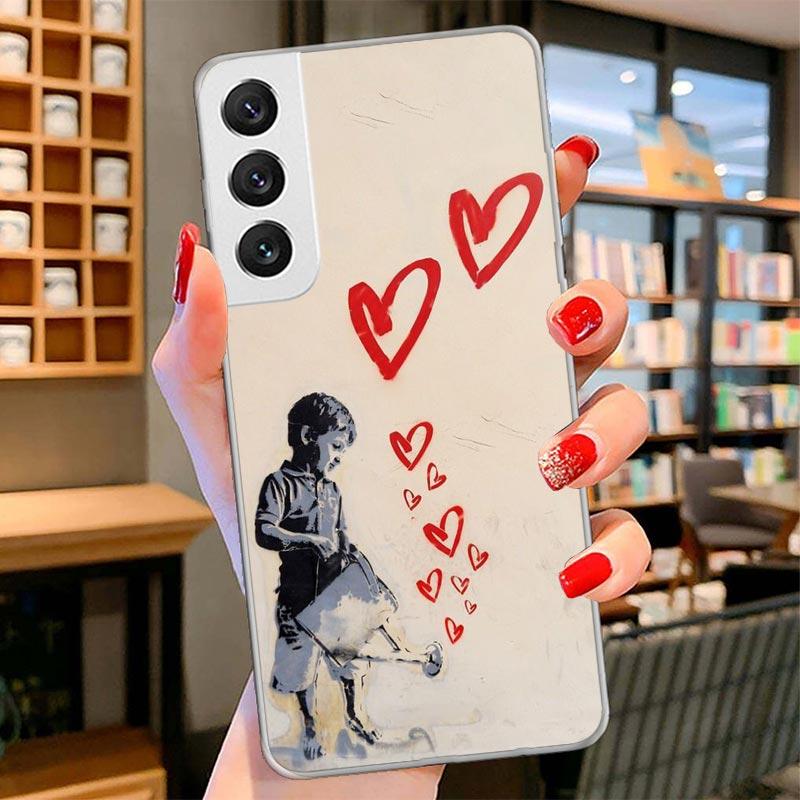 Street Art Banksy Graffiti Cover Phone Case For Samsung Galaxy S26 S25 Edge S24 Ultra S23 S22 Plus S21 S20 FE Soft Fundas Shell