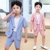 Baby Jungen Sommeranzug Kinder Jacke Shorts 2 Teile Foto Anzug Kinder Geburtstag Abschluss Set Hochzeit Auftritt Partykleid