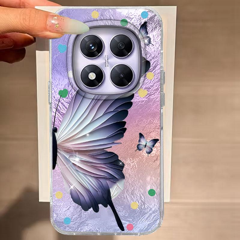 

Чехол для Redmi Note 14 Pro Plus 13 Pro 14S 14C 13C A3 Xiaomi 14T 13T Pro Чехол для телефона Фиолетовый Синий Бабочка Для Redmi A5 Мягкий Чехол Redmi A3-A3X белый