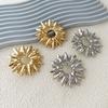 Stylish Simple Retro Cold Wind Alloy Three-dimensional Hollow Sunflower Earrings, Versatile Daily Women