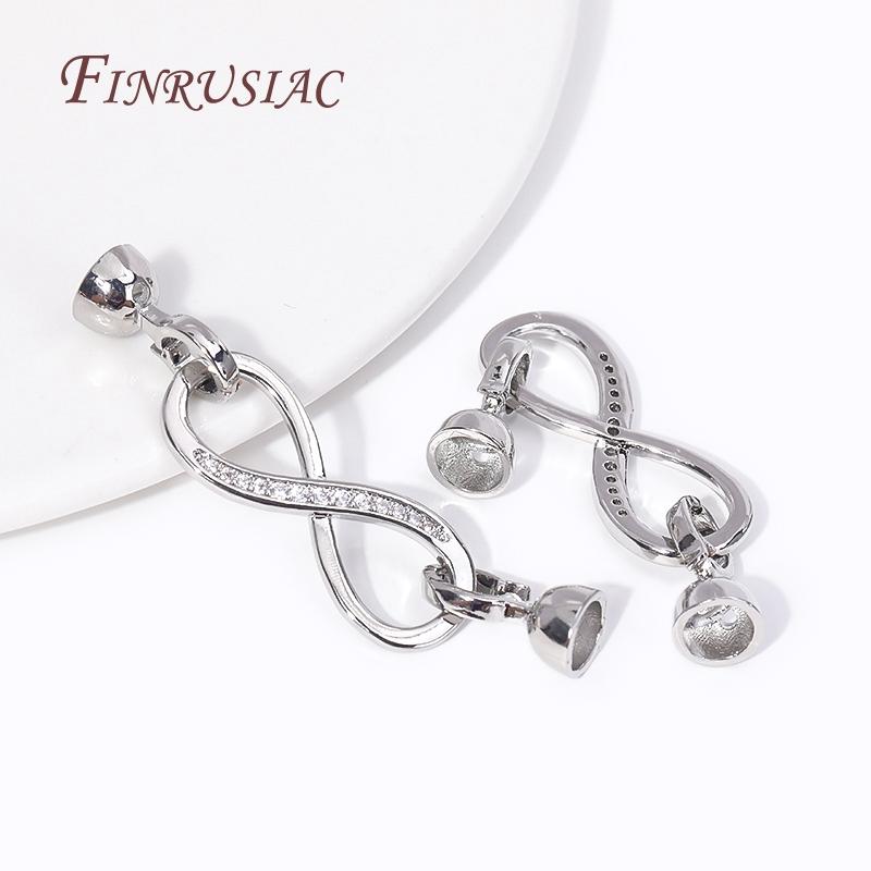 18K Gold Plated Infinity Connector Lock for DIY Pearls Necklaces Bracelets Clasps For Jewelry Making Supplies Accessories
