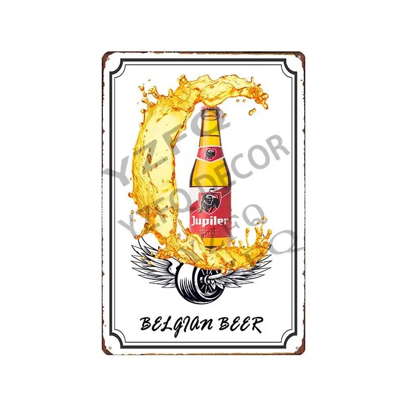30X20CM Hoegaarden Orval Chouffe Beer Tin Sign - Vintage Metal Plate, Perfect for Bar/Pub/Kitchen/Home/Coffee Wall Decor Poster