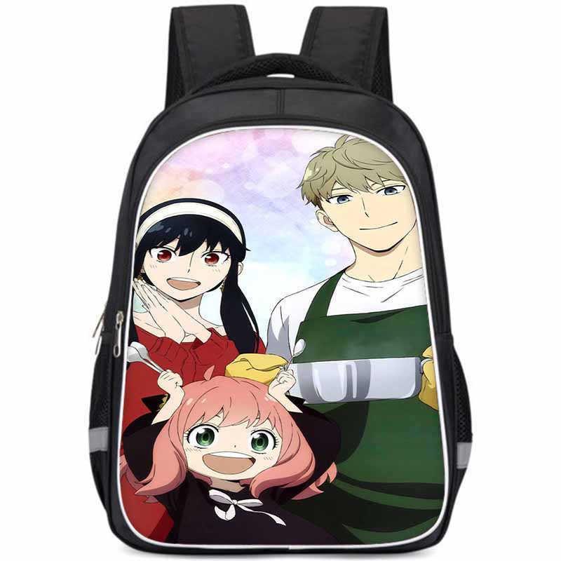 Geräumiger Spy Family Rucksack für Kinder Leichte Oxford-Stoff Schultasche