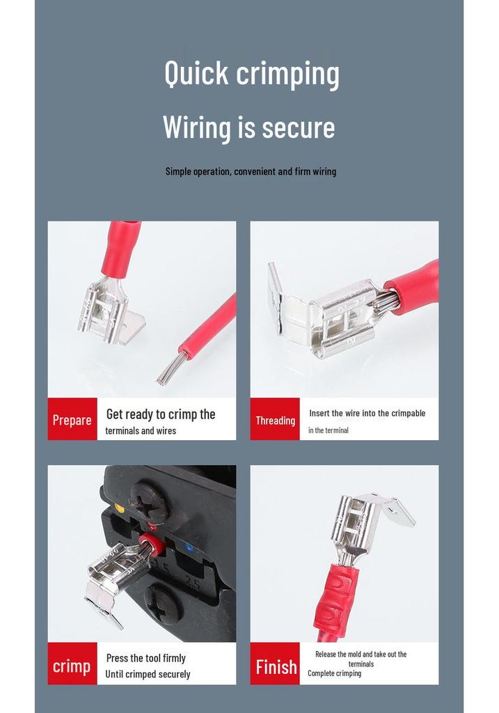 KT KST PBDD1.25/2/5.5-250 Shoulder-Back Pre-Insulated Male/Female Cold Crimp Terminal Connector