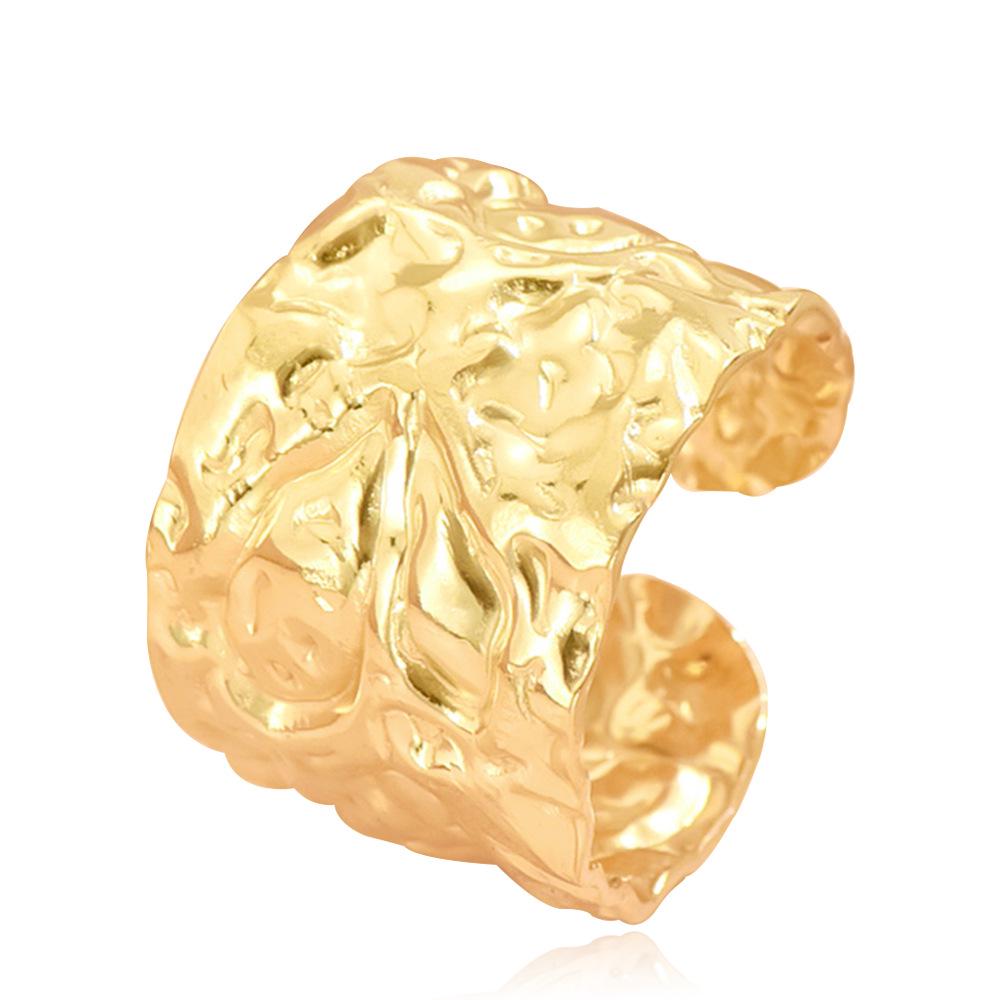 Baroque Leaf 18K Gold-Plated Stainless Steel Ring