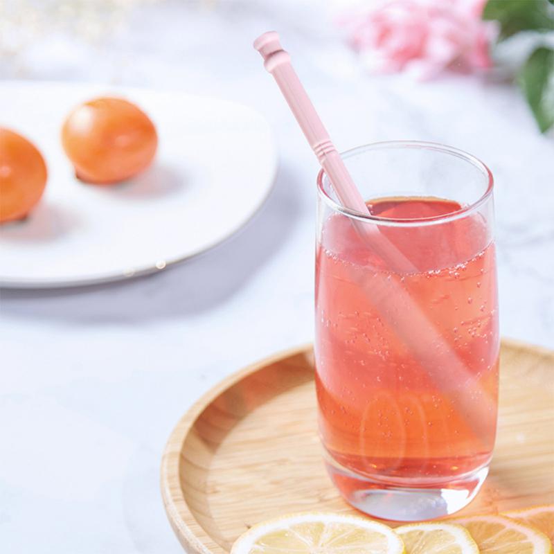 10~80PCS Straight Bent Drinking Straw Reusable Food Grade Silicone Colorful Kitchen Accessories Mug Straws Long Flexible