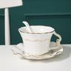 Retro European Style Ceramic Iced Americano and Latte Cup Set with Saucer
