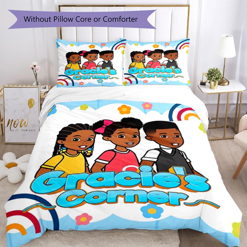 3pcs Gracie's Corner Bedding Set Duvet Cover Closure Includes 1 Duvet Cover & 2 Pillowcases, Soft and Comfortable for All Seasons.