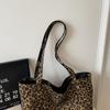 Borsa Tote Double-Face Stampa Leopardo Borsa a Spalla da Donna Borsa di Grande Capacità
