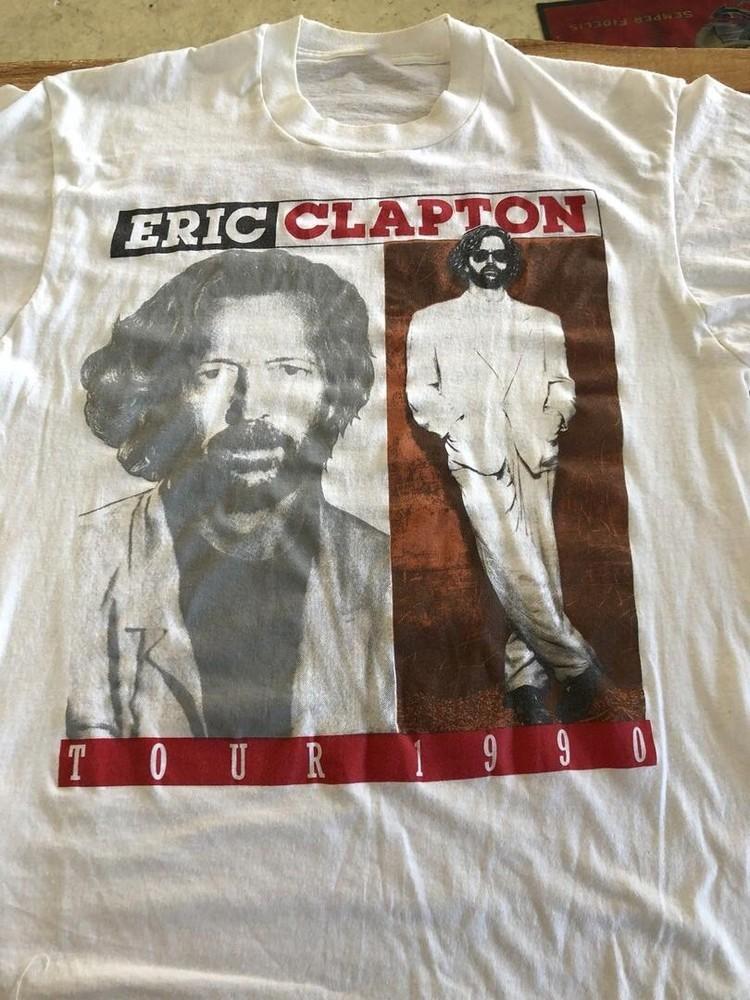 Eric Clapton Concert Tour Shirt Short Sleeve White Unisex S-5XL Unisex T-Shirt