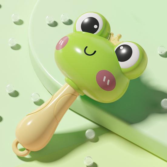 Baby Rattle Toy Cartoon Frog Chick Handheld Shaker Rattle Hearing Grasping Skills Development Newborn Boys Girls Early Education Rattle Toy