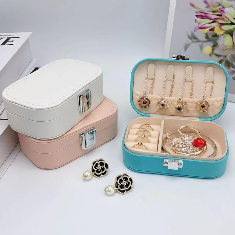 Einfache Druckknopf Schmuckaufbewahrungsbox Koreanische Version Tragbare Ohrringe Aufbewahrungsbox Halskette Ringbox