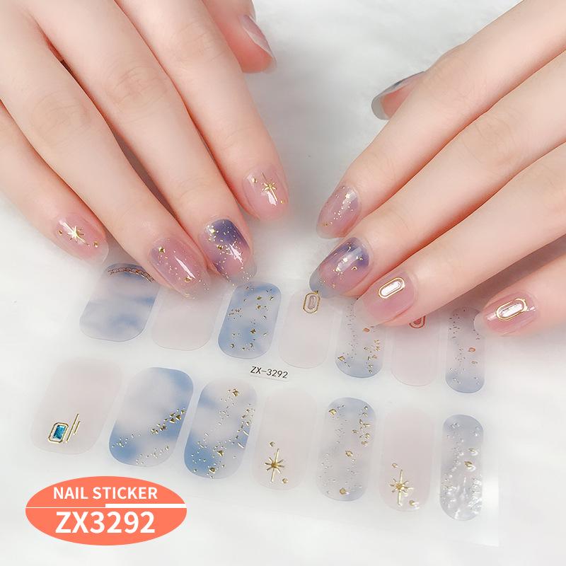 ZX 3D Gel Nail Polish Stickers: Easy-to-Use, Safe, and Healthy Imitation Diamond Adhesive for Stunning Nail Art.