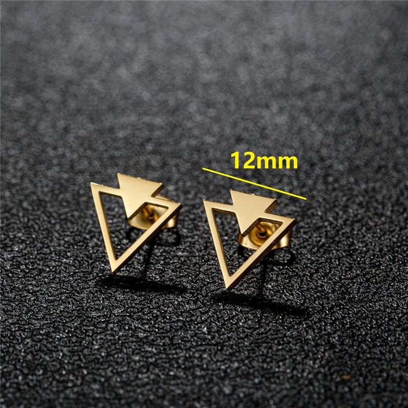 Stainless Steel Geometric Stud Earrings for Women Minimalist Circle Triangle Star Ear Studs Horseshoe U Shaped Earings oorbellen