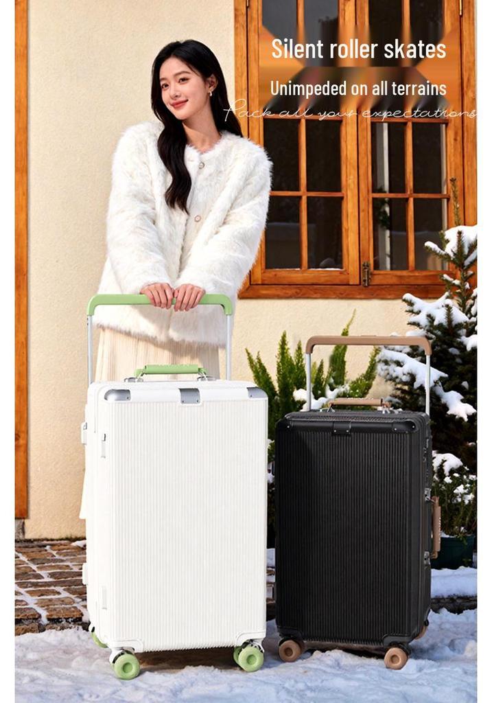 2026 Inch Shockproof Wide Pull Rod Carry-On Luggage with Silent Wheels
