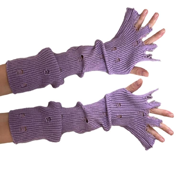 Hollowout Knit Gloves Fashion Women Accessory Fingerless Gloves Y2K Arm Decors