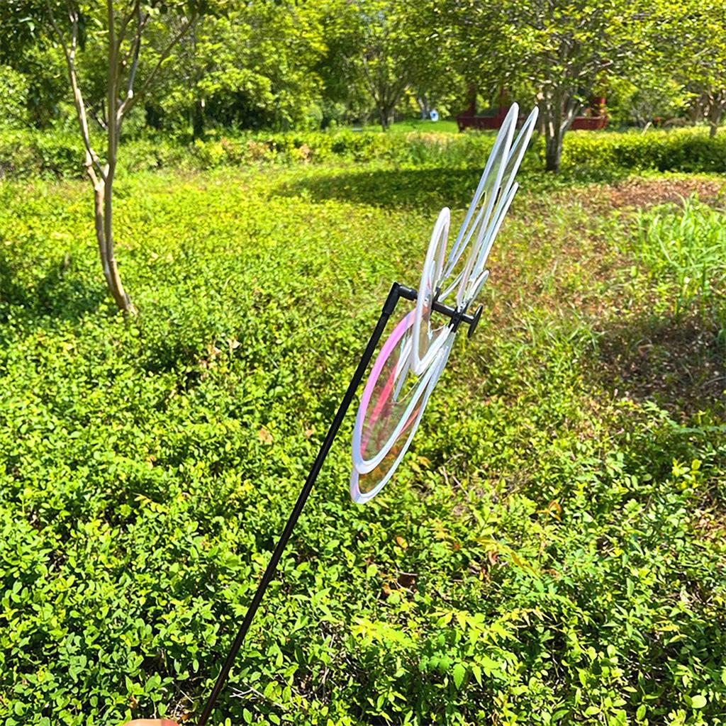 Wind Spinner Garden Yard Decoration Cartoon Outdoor Pinwheel Windmill Toy for Kid Diameter 30cm Rod