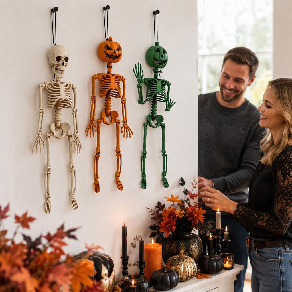 Halloween Skeleton Decoration, Realistic Faux Skeleton Prop for House Party and Home Decor
