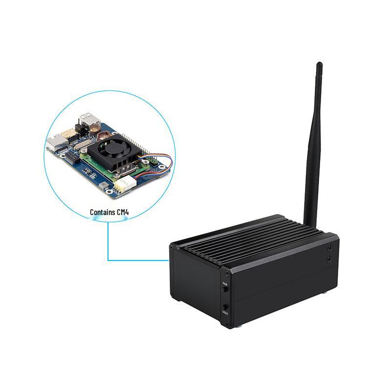 Raspberry Pi CM4 NAS Server with Dual SATA & 2-inch LCD