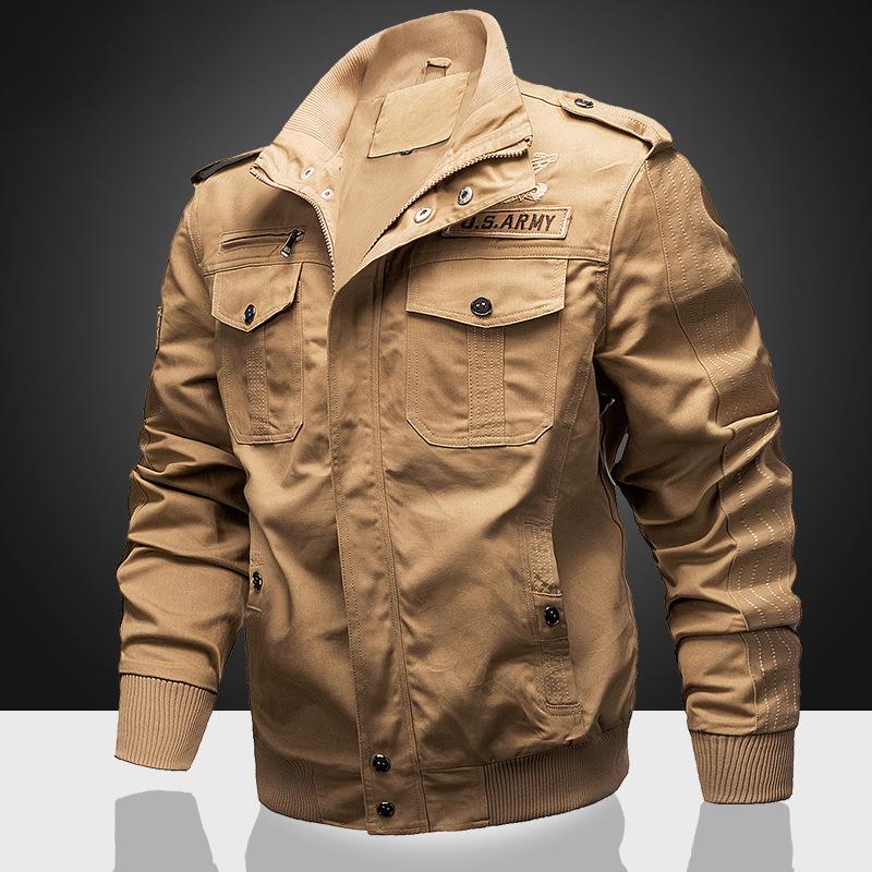 Autumn and Winter New Men's Workwear Cotton Jacket Large Size High-quality Counter Style Solid Color Cape Jacket