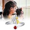 Adjustable Heart Rings Featuring Girl and Dog Designs Electroplated for Long Time Use for Pet Lovers