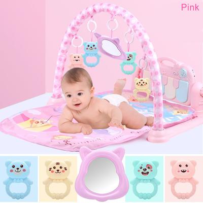 Infant Baby Hanging Cartoon Animal Rattles Piano Music Play Mat Carpet Toy