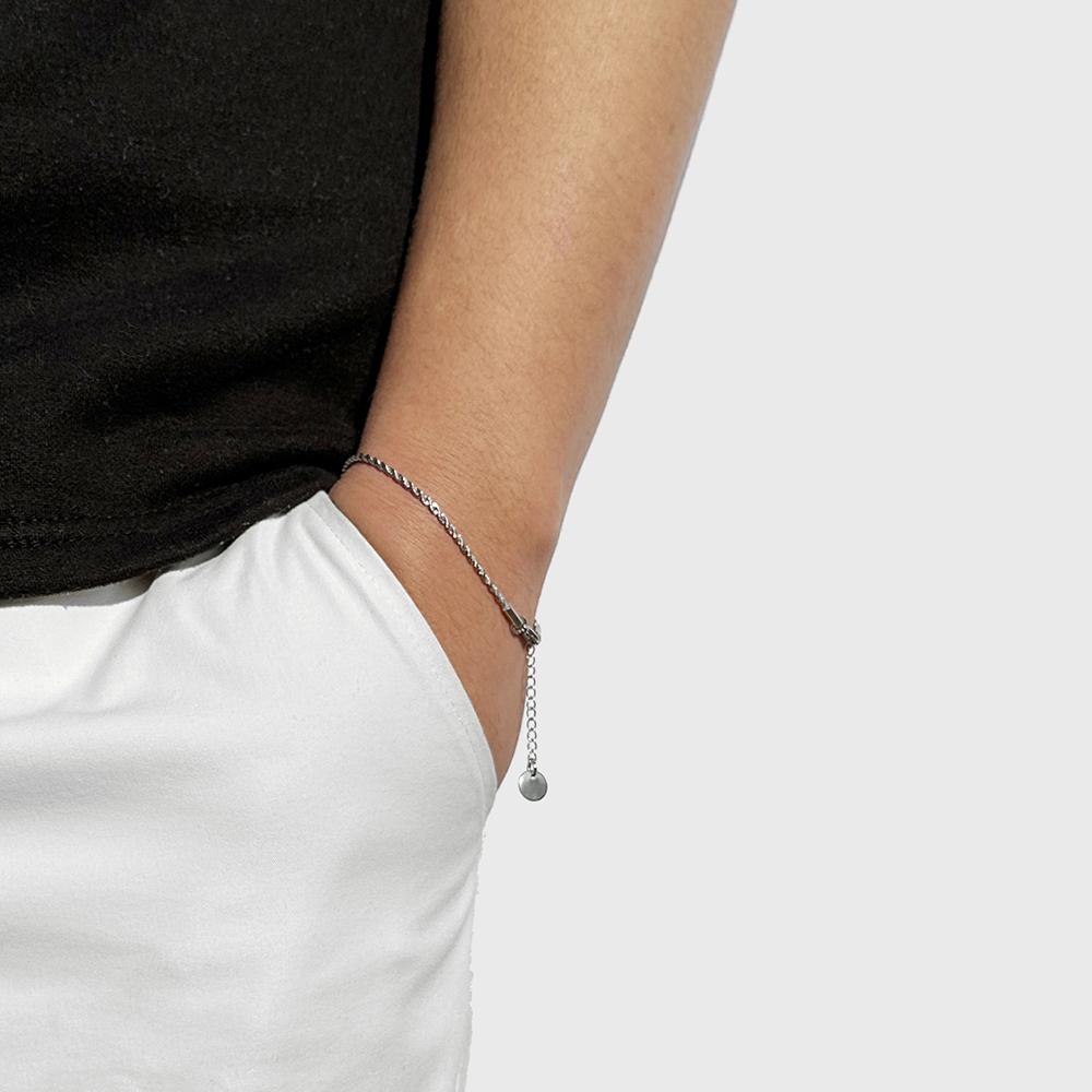 Rush Off Surgical Steel Twist Chain Bracelet