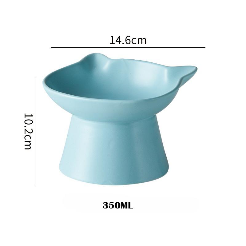 Wide Mouth Cat Bowl Cat Food Basin Ceramic High Foot Protection Cervical Spine Anti-knock Dog Bowl Pet Drinking Water Food Bowl