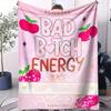 Bad Girl Energy Super Soft Plush Blanket  Warm Cozy Patterned Throw for Home Leisure Camping Travel  MultiFunctional Universal B